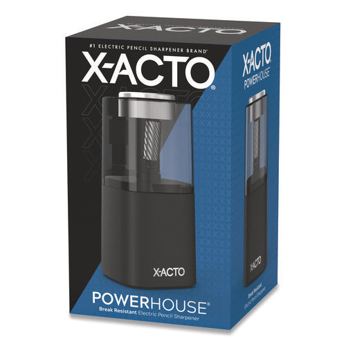 Image of X-ACTO® Model 1799 Powerhouse Office Electric Pencil Sharpener, Ac-Powered, 3 X 3 X 7, Black/silver/smoke
