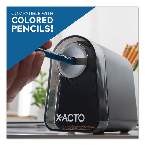 Image of X-ACTO® Model 19501 Mighty Mite Home Office Electric Pencil Sharpener, Ac-Powered, 3.5 X 5.5 X 4.5, Black/gray/smoke