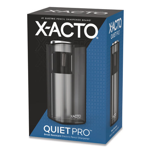 Image of X-ACTO® Model 1612 Quiet Pro Electric Pencil Sharpener, Ac-Powered, 3 X 5 X 9, Black/silver/smoke