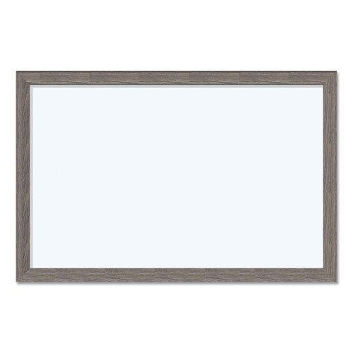 Image of U Brands Magnetic Dry Erase Board with Rustic Frame, 36" x 24" (Actual Size: 35" x 23"), White Surface, Brown Wood Frame