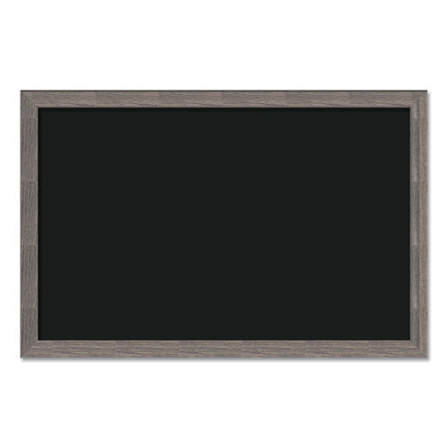 Image of U Brands Magnetic Chalkboard with Rustic Frame, 36" x 24" (Actual Size: 35" x 23"), Black Surface, Brown Wood Frame