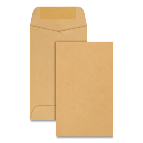 Image of Quality Park Kraft Coin and Small Parts Envelope, #3, Round Flap, Gummed Closure, 2.5 x 4.25, Brown Kraft, 500/Box