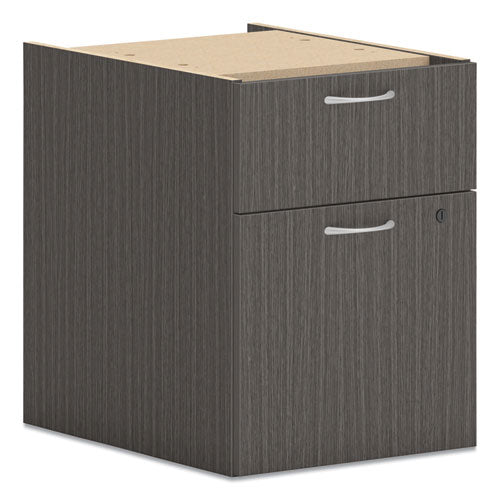 Image of HON® Mod Hanging Pedestal, Left Or Right, 2-Drawers: Box/file, Legal/letter, Slate Teak, 15" X 20" X 20"