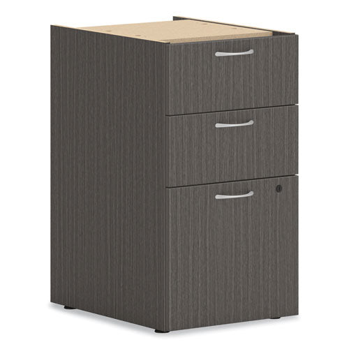 Image of HON® Mod Support Pedestal, Left Or Right, 3-Drawers: Box/box/file, Legal/letter, Slate Teak, 15" X 20" X 28"