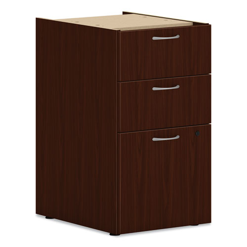 Image of HON® Mod Support Pedestal, Left Or Right, 3-Drawers: Box/box/file, Legal/letter, Traditional Mahogany, 15" X 20" X 28"