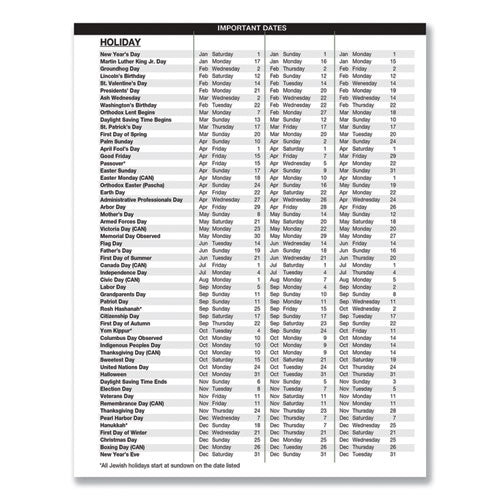 Image of House of Doolittle Recycled Weekly Appointment Book Ruled without Appointment Times, 8.75 x 6.88, Black Cover, 12-Month (Jan to Dec): 2025