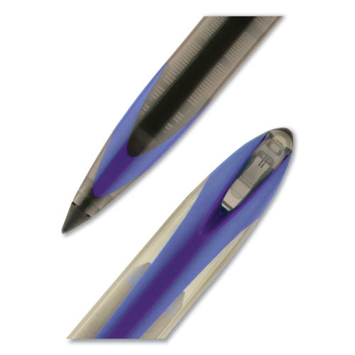 Image of uniball® Air Porous Gel Pen, Stick, Medium 0.7 Mm, Blue Ink, Black/blue Barrel, 3/pack