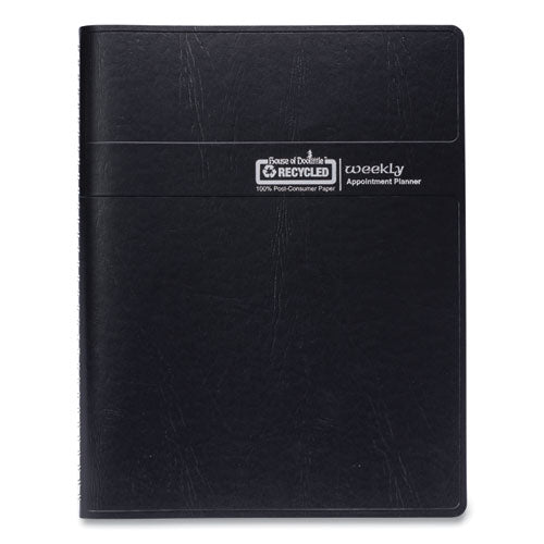 Image of House of Doolittle Recycled Weekly Appointment Book Ruled without Appointment Times, 8.75 x 6.88, Black Cover, 12-Month (Jan to Dec): 2025