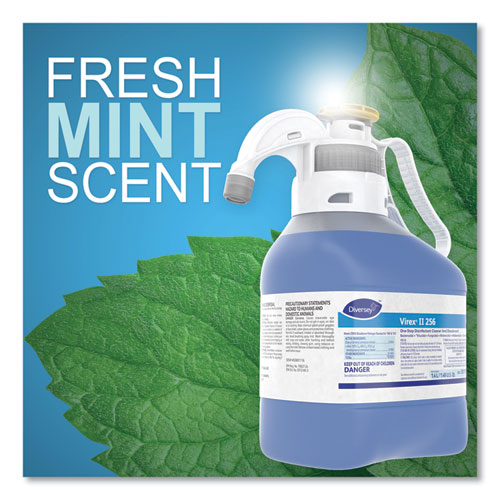 Image of Diversey Virex Ii 256 One-Step Disinfectant Cleaner Deodorant, Mint, 1.4l, 2 Bottles/ct
