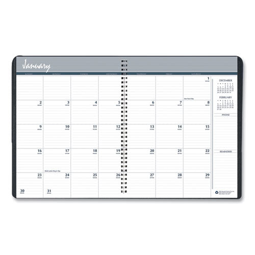 Image of House of Doolittle 14-Month Recycled Ruled Monthly Planner, 11 x 8.5, Black Cover, 14-Month: Dec 2024 to Jan 2026