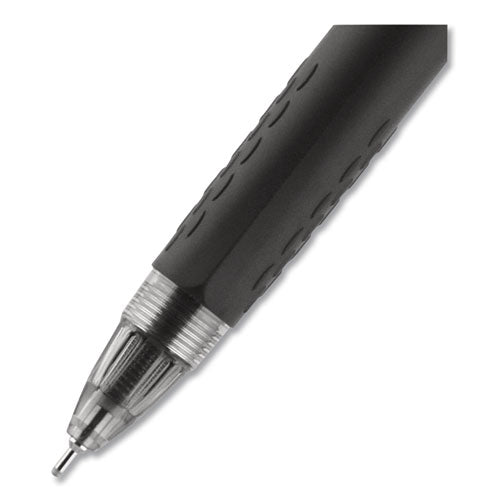 Image of uniball® Signo 207 Needle Point Gel Pen, Retractable, Medium 0.7 mm, Black Ink, Smoke/Black Barrel, 4/Pack