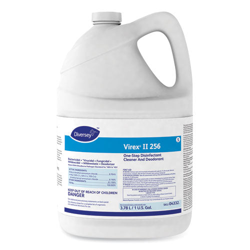 Image of Diversey Virex Ii 256 One-Step Disinfectant Cleaner Deodorant Mint, 1 Gal, 4 Bottles/ct