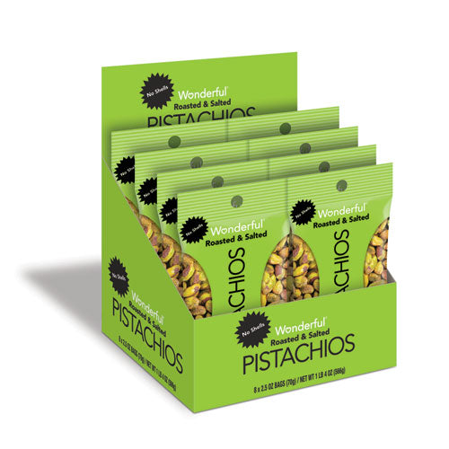 Image of Paramount Farms® Wonderful Pistachios, Dry Roasted And Salted, 2.5 Oz, 8/box