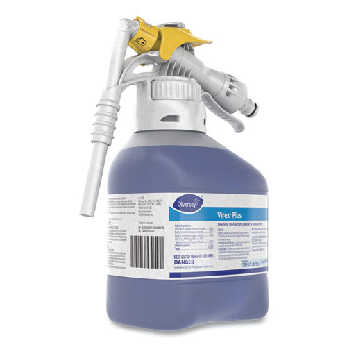Image of Diversey Virex Plus One-Step Disinfectant Cleaner and Deodorant, 1.5 L Closed-Loop Plastic Bottle, 2/Carton