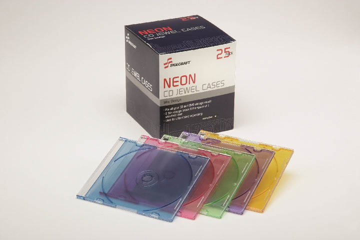 Image of CD Case, Slim, Blue, Green, Purple, Red and Yellow