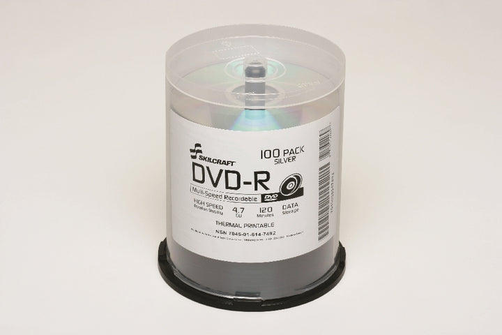 Image of Skilcraft 4.7GB DVD-R 100 Pack with Spindle