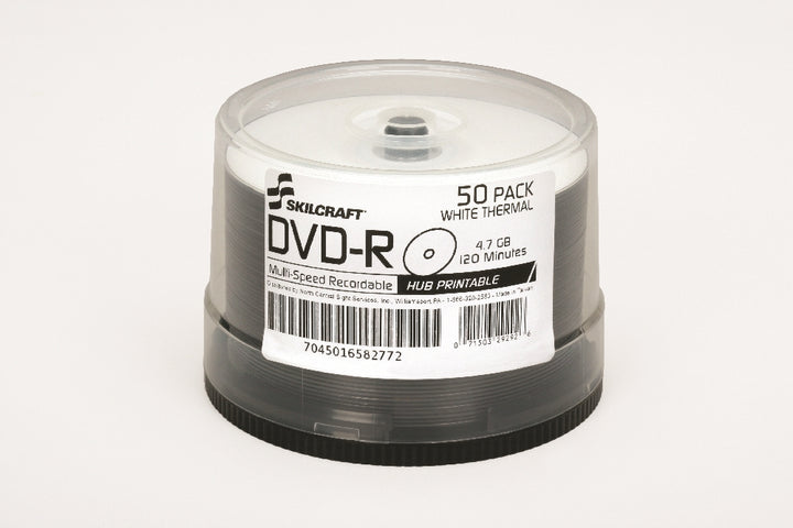 Image of Skilcraft White Laser Printable DVD-R