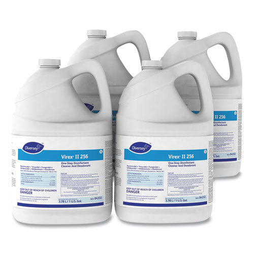 Image of Diversey Virex Ii 256 One-Step Disinfectant Cleaner Deodorant Mint, 1 Gal, 4 Bottles/ct