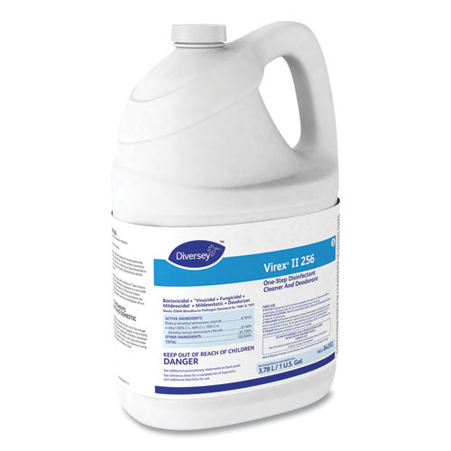 Image of Diversey Virex Ii 256 One-Step Disinfectant Cleaner Deodorant Mint, 1 Gal, 4 Bottles/ct