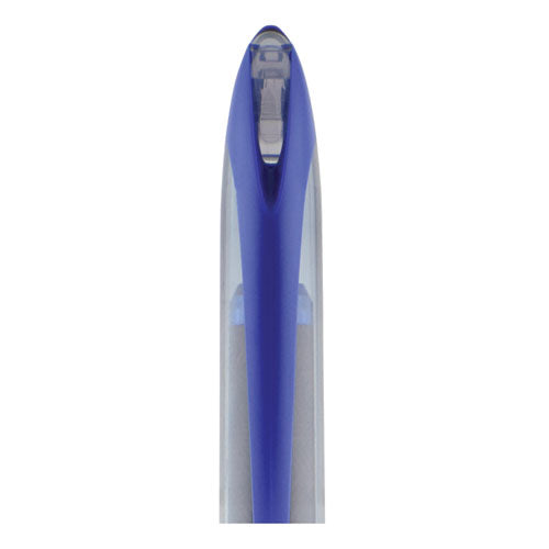 Image of uniball® Air Porous Gel Pen, Stick, Medium 0.7 Mm, Blue Ink, Black/blue Barrel, 3/pack