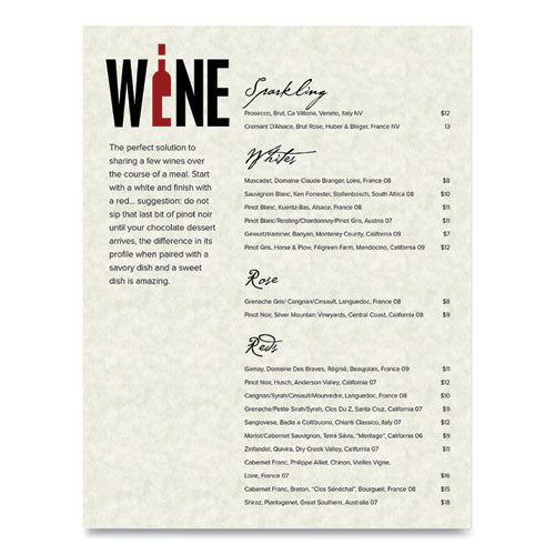 Image of Southworth® Parchment Specialty Paper, 24 lb Bond Weight, 8.5 x 11, Ivory, 500/Ream