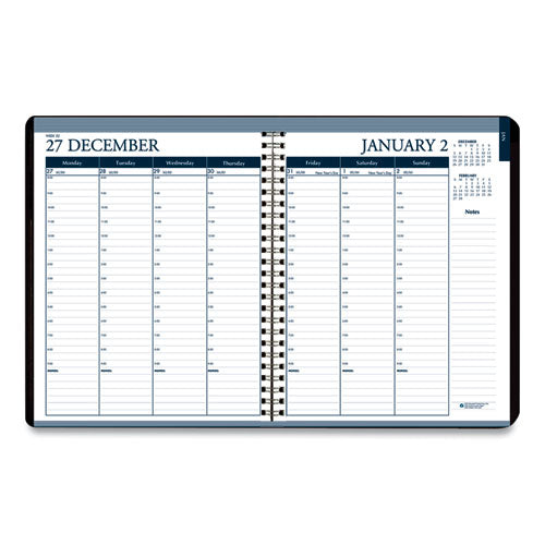 Image of House of Doolittle Recycled Wirebound Weekly/Monthly Planner, 11 x 8.5, Black Cover, 12-Month (Jan to Dec): 2025
