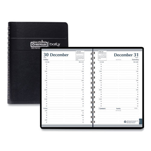 Image of House of Doolittle Memo Size Daily Appointment Book with 15-Minute Schedule, 8 x 5, Black Cover, 12-Month (Jan to Dec): 2025