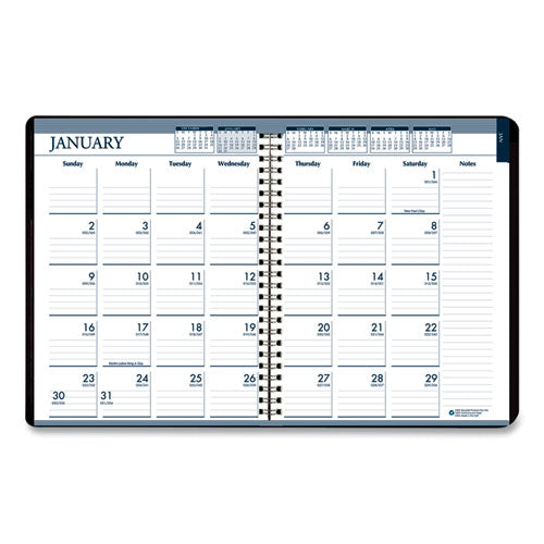 Image of House of Doolittle Recycled Wirebound Weekly/Monthly Planner, 11 x 8.5, Black Cover, 12-Month (Jan to Dec): 2025