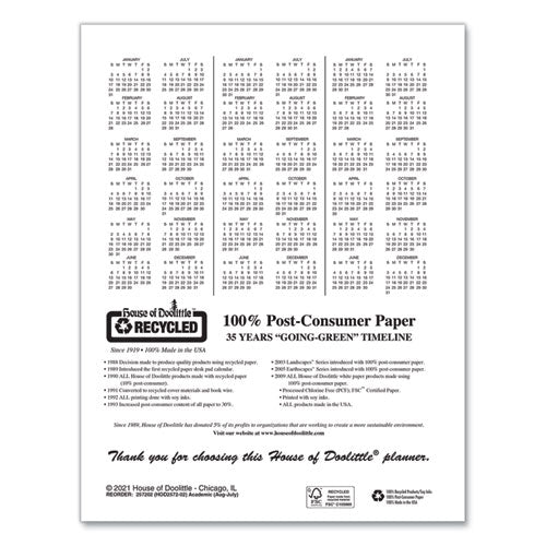 Image of House of Doolittle Academic Year Recycled Professional Weekly Planner, 11 x 8.5, Black Wirebound Soft Cover, 12-Month (Aug to July): 2024-2025