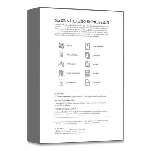 Image of Southworth® Parchment Specialty Paper, 24 lb Bond Weight, 8.5 x 11, Ivory, 500/Ream