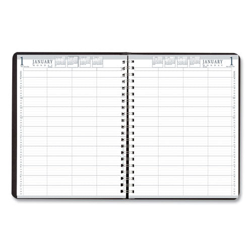 Image of House of Doolittle Eight-Person Group Practice Daily Appointment Book, 11 x 8.5, Black Cover, 12-Month (Jan to Dec): 2025