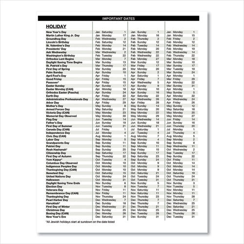 Image of House of Doolittle Recycled Professional Weekly Planner, 15-Minute Appts, 11 x 8.5, Black Wirebound Soft Cover, 12-Month (Jan to Dec): 2025