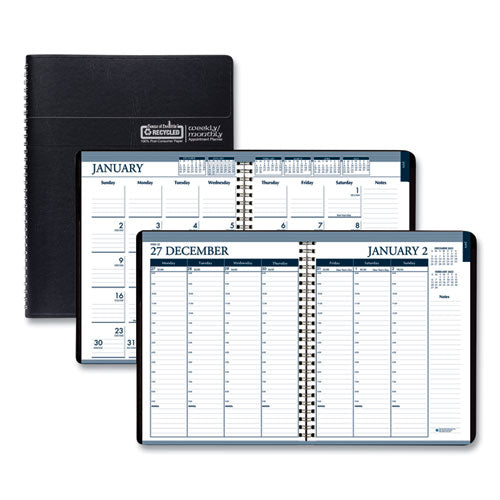 Image of House of Doolittle Recycled Wirebound Weekly/Monthly Planner, 11 x 8.5, Black Cover, 12-Month (Jan to Dec): 2025