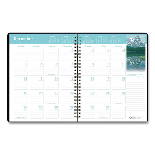 Image of House of Doolittle Earthscapes Recycled Ruled Monthly Planner, Landscapes Color Photos, 11 x 8.5, Black Cover, 14-Month: Dec 2024 to Jan 2026