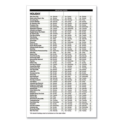 Image of House of Doolittle Recycled Weekly Appointment Book, 8 x 5, Black Cover, 12-Month (Jan to Dec): 2025
