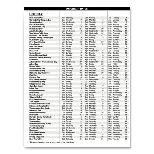 Image of House of Doolittle Recycled Professional Weekly Planner, 15-Minute Appts, 11 x 8.5, Black Wirebound Soft Cover, 24-Month: Jan 2025 to Dec 2026