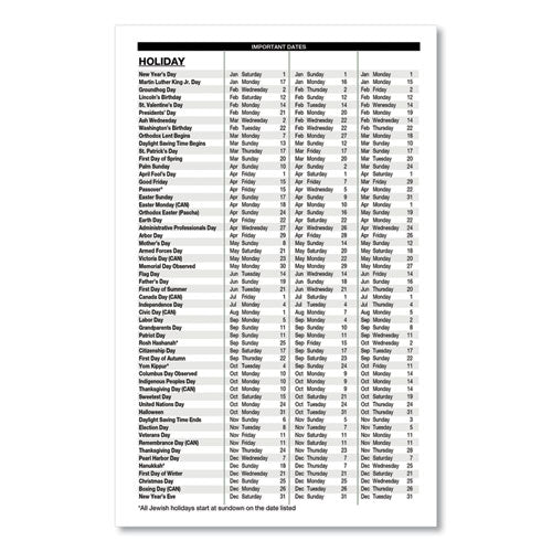 Image of House of Doolittle Memo Size Daily Appointment Book with 15-Minute Schedule, 8 x 5, Black Cover, 12-Month (Jan to Dec): 2025