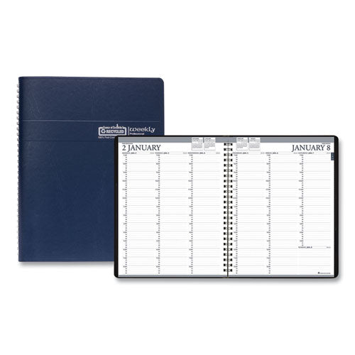 Image of House of Doolittle Recycled Professional Weekly Planner, 15-Minute Appts, 11 x 8.5, Blue Wirebound Soft Cover, 12-Month (Jan to Dec): 2025