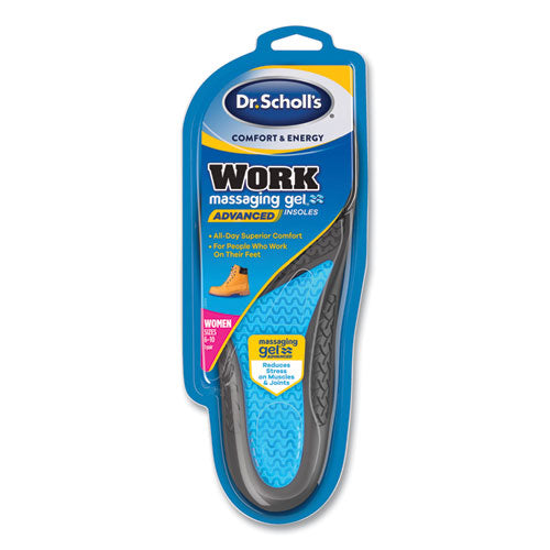 Image of Dr. Scholl's® Comfort And Energy Work Massaging Gel Insoles, Women Sizes 6 To 11, Black/blue, Pair