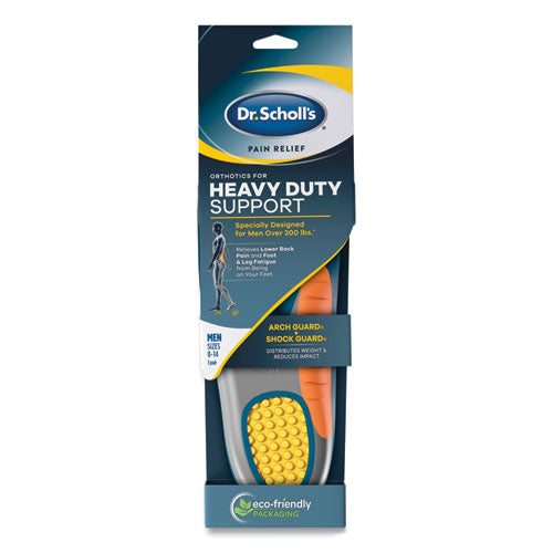 Image of Dr. Scholl's® Pain Relief Orthotic Heavy Duty Support Insoles, Men Sizes 8 To 14, Gray/blue/orange/yellow, Pair