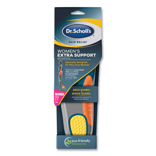 Image of Dr. Scholl's® Pain Relief Extra Support Orthotic Insoles, Women Sizes 6 To 11, Gray/blue/orange/yellow, Pair