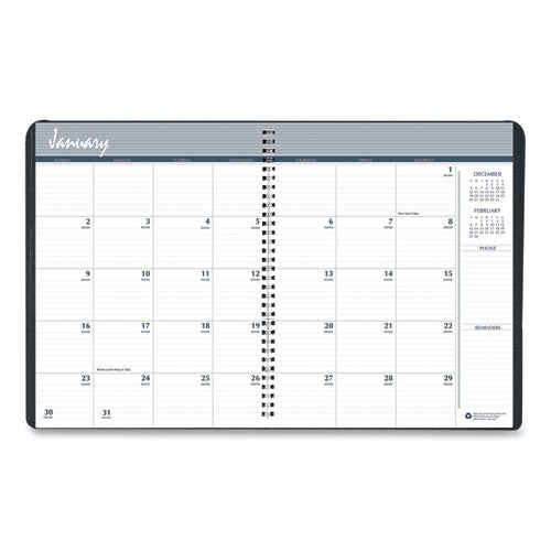 Image of House of Doolittle 24-Month Recycled Ruled Monthly Planner, 11 x 8.5, Black Cover, 24-Month: Jan 2025 to Dec 2026