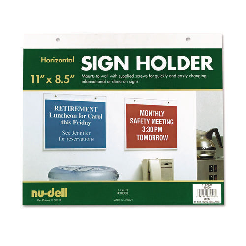 Image of NuDell Acrylic Sign Holder, Horizontal, 11 x 8.5, Clear