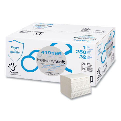Image of Papernet® Heavenly Soft Special Door Tissue, 1-Ply, 4.1 x 5.1, White, 250/Pack, 32 Packs/Carton