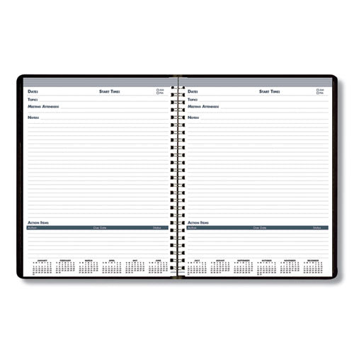 Image of House of Doolittle Recycled Meeting Note Planner, 11 x 8.5, Black Cover, 12-Month (Jan to Dec): 2025
