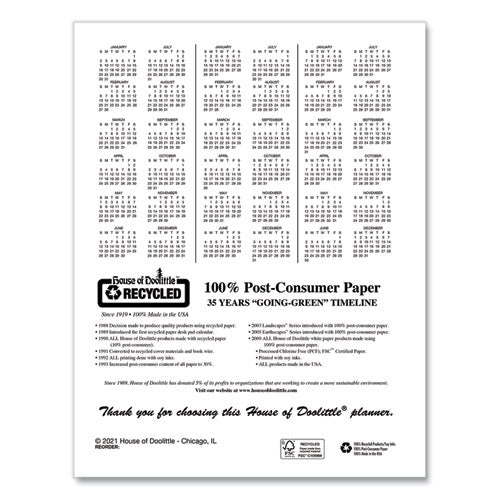 Image of House of Doolittle Recycled Meeting Note Planner, 11 x 8.5, Black Cover, 12-Month (Jan to Dec): 2025