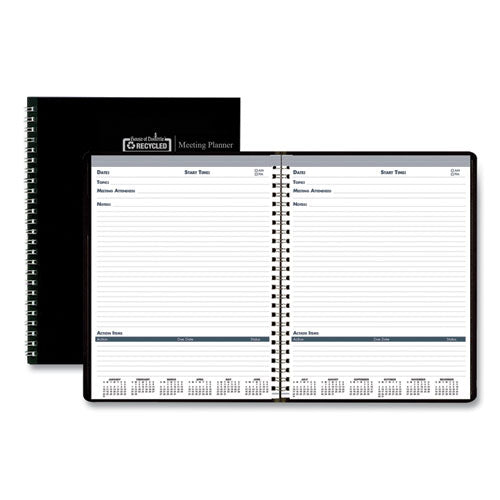 Image of House of Doolittle Recycled Meeting Note Planner, 11 x 8.5, Black Cover, 12-Month (Jan to Dec): 2025