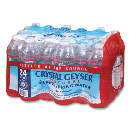 Image of Crystal Geyser® Alpine Spring Water, 16.9 oz Bottle, 24/Carton