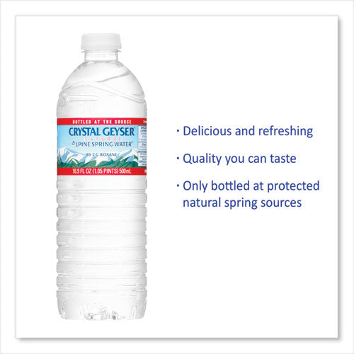 Image of Crystal Geyser® Alpine Spring Water, 16.9 oz Bottle, 24/Carton