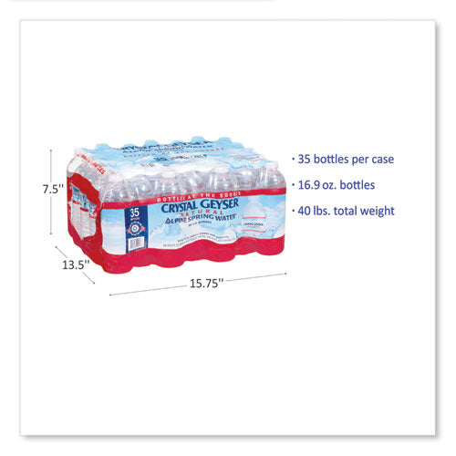 Image of Crystal Geyser® Alpine Spring Water, 16.9 oz Bottle, 35/Carton
